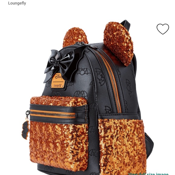 Loungefly Black and Gold Sequin Backpack - Picture 4 of 8
